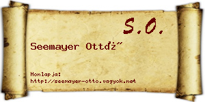 Seemayer Ottó névjegykártya